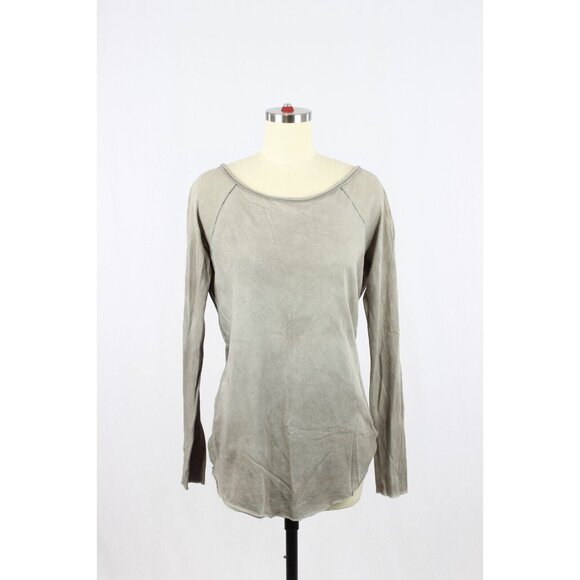 COTTON CITIZEN Vintage Taupe Grey Cotton Scoop Neck Raglan T-Shirt Top, Size S - Picture 1 of 12